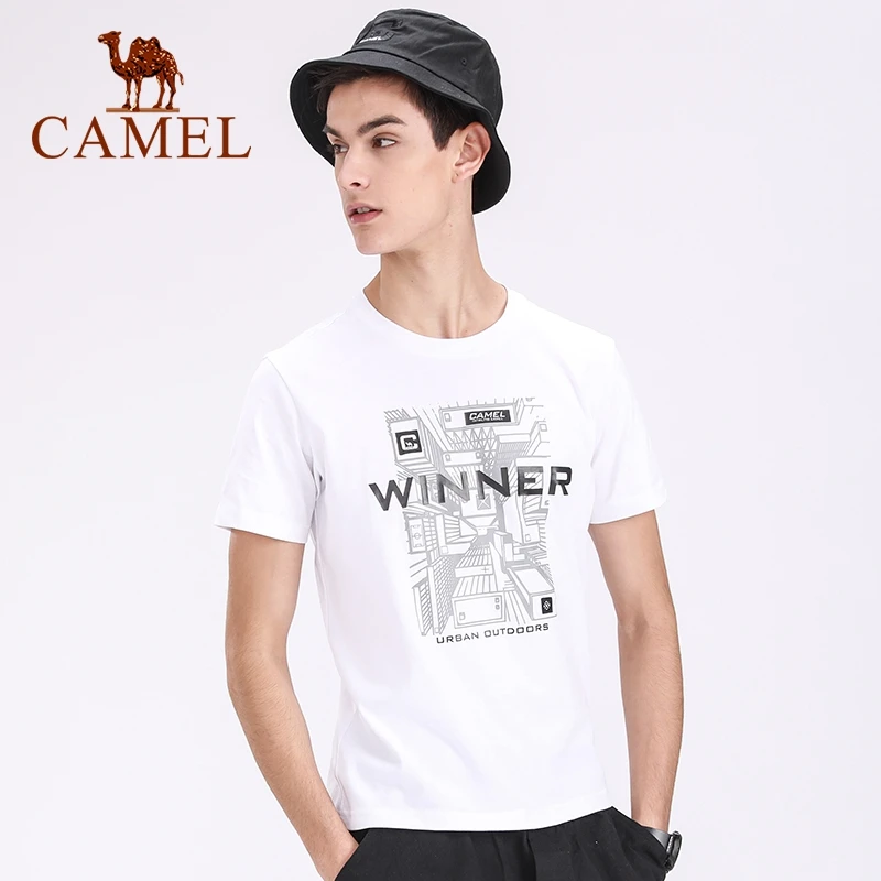

CAMEL Men Outdoor Casual T-shirt Summer Soft Breathable Fashion Sports Shirt O-neck Short-Sleeve Tops