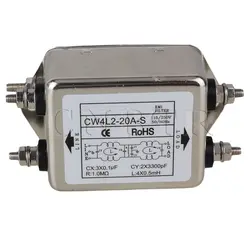 CNBTR серебро AC250V 20A Bipolar винтовые Мощность фильтр Мощность линии фильтр EMI с металлической Корпус CW4L2-20A-S