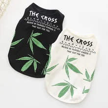 Открытый Свежий Футболка Гавайских Печати Рубашка Собака Йоркширский Терьер Одежда Лето Милый Маленький Кот Одежда Жилет Щенок Мопса Одежда