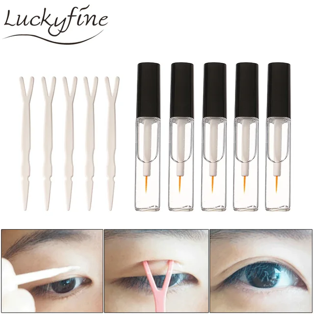 Professional 5 Pieces 6ML Double Eyelid Glue False Eyelash Extension