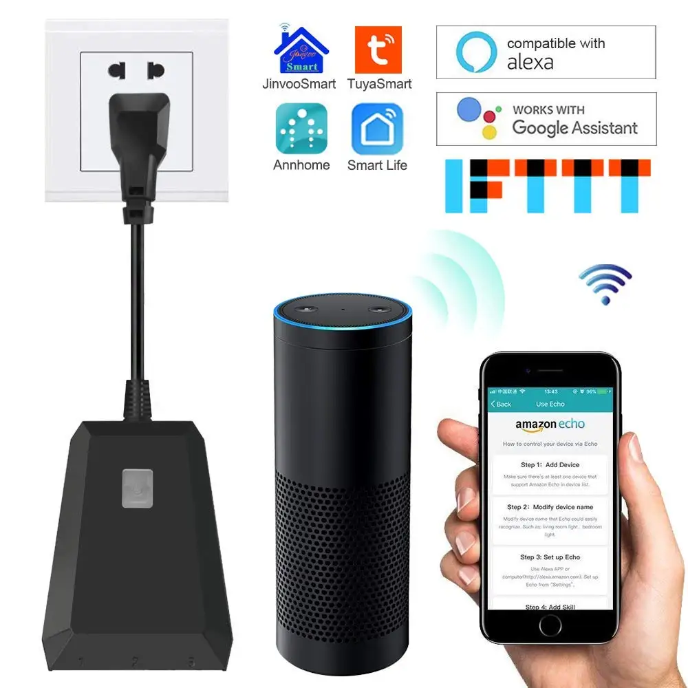 Outdoor Smart Plug GSM Power Socket Outdoor Wi-Fi Outlet Alexa Google Wireless Remote Control Home Waterproof Christmas Socket