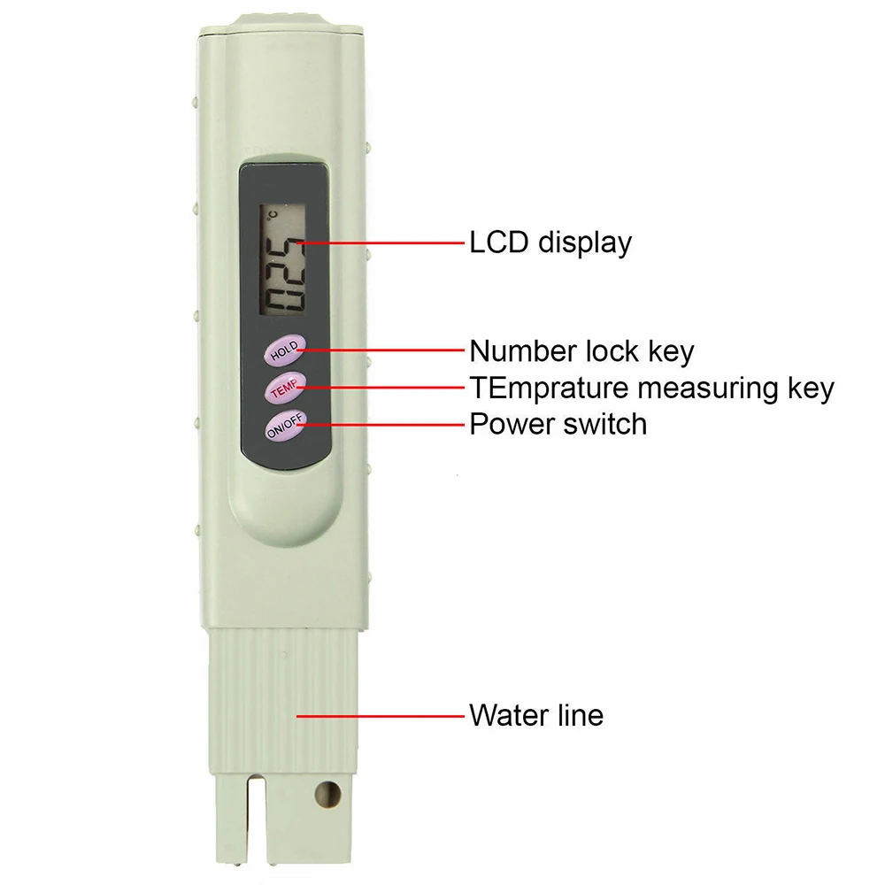 0-9990 PPM цифровой TDS измеритель качества воды в аквариуме, бассейн, тестер, ручка, фильтр чистоты воды, точный монитор, TDS темп метр, TDS-3