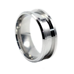 Handcrafted 8mm Stainless Steel Ring - Premium DIY Jewelry Making Supplies - 8 (Silver)
