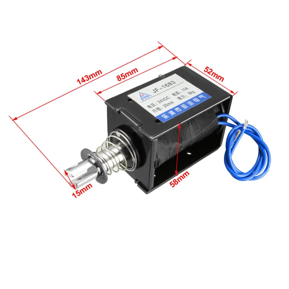 UXCELL соленоид Электромагнит постоянного тока 12 В/24 V 400mA/10A 8 кг/40N 10/20 мм тянуть Тип открытая рамка прямолинейного движения с хорошим качеством, электромагнит