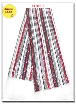 

High Quality African Tulle Lace Fabric Nigerian Lace Fabrics With Sequins Tulle Net Lace