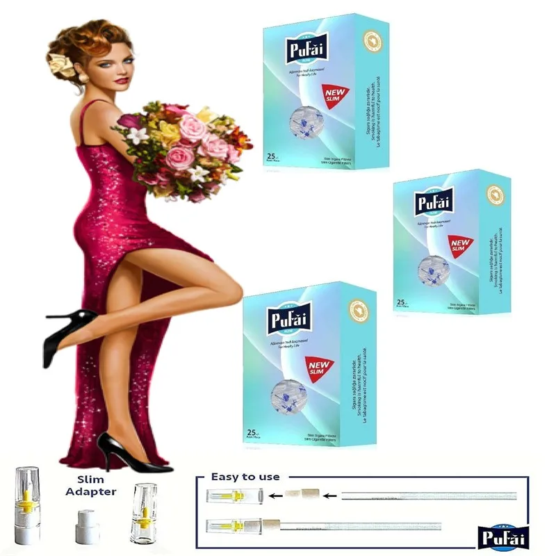 

Pufai Ultra Slim Cigarette Filters Tar Blocker Compatible 5mm 6 mm 75 Pieces 3 Boxes Turquoise