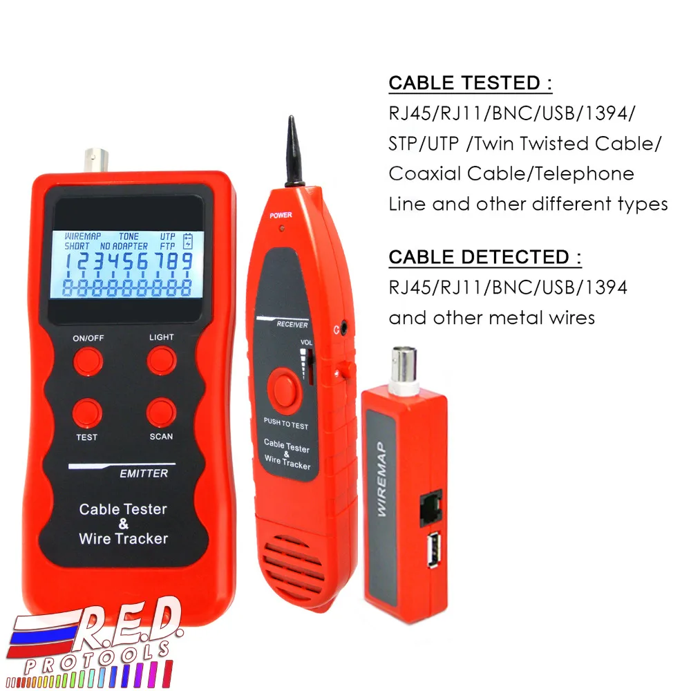 Best Price Digital Multipurpose LCD LAN Cable Tester,Test 5E,6E,telephone wire,coaxial cable,BNC,RJ45,RJ11,USB cable, 1394 line