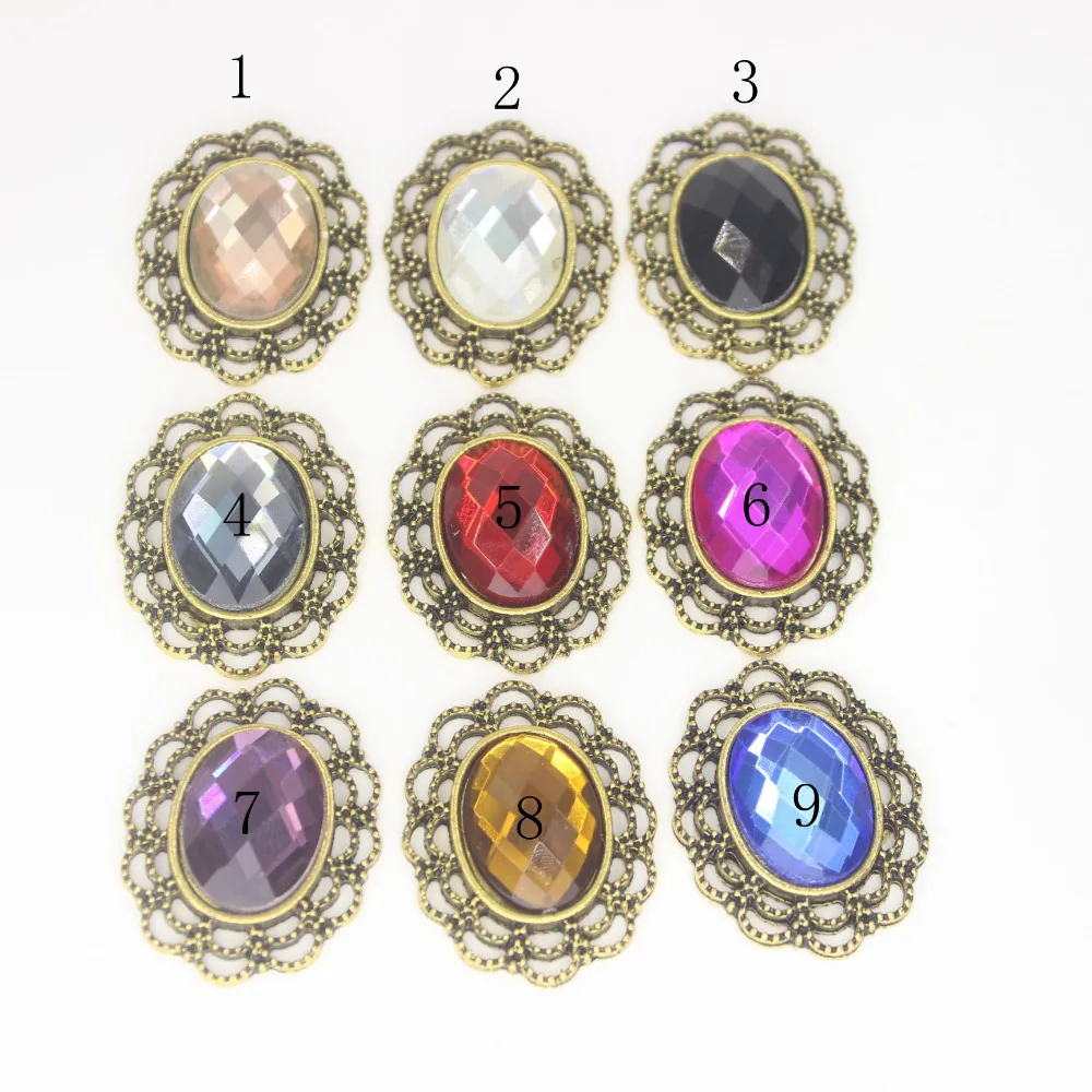 25x31 мм Овальный Акрил алмазов драгоценных камней кнопки для одежды, DIY ремесла металла для украшения дома