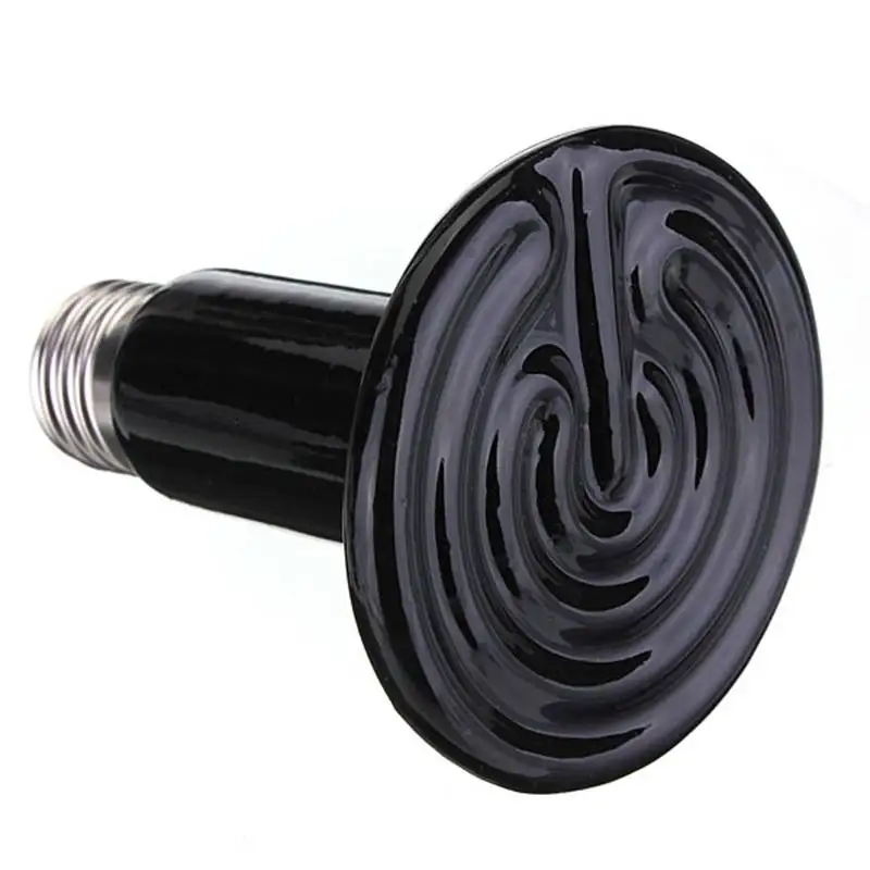 

Best Price 75mm 25W/50W/70W/100W/150W/200W Black Infrared Ceramic Emitter Heat Light Lamp Bulb For Reptile Pet Brooder 220V