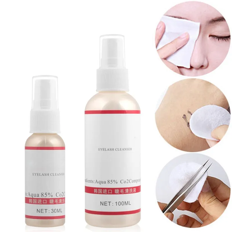 

30ml/100ml Eyelash Cleaner Primer Individual Lash Cleanser Liquid Eye Makeup Detergent For Grafting Planting Eyelashes Extension