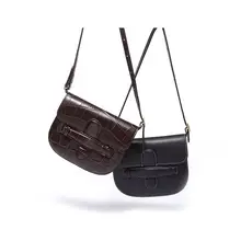 Винтажная натуральная кожа женская седельная сумка Модная вязаная сумка через плечо мини-сумка для подиума 18 см