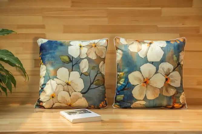 

45x45cm vintage floral cushion covers sofa flowers lumbar pillow cover decorative flower pillowcase indoor almofadas case