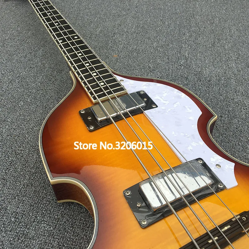 En Stock-Guitarra de Bajo Eléctrico para violín, parte superior del arce de la llama del abeto y la parte posterior, cuerpo Semi hueco Beatles bajo Guitarra, ¡envío gratis! En Stock-Guitarra de Bajo Eléctrico para violín, parte superior del arce de la llama del abeto y la parte posterior, cuerpo Semi hueco Beatles bajo Guitarra, ¡envío gratis!