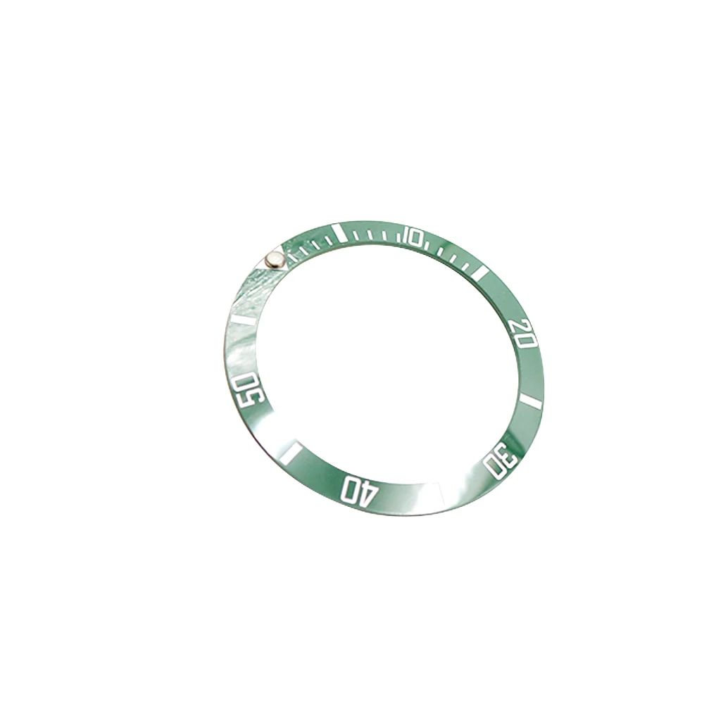 CARLYWET Wholesale Replacement Green With White Writings Ceramic Bezel 38mm Insert made for Submariner GMT 40mm 116610 LN