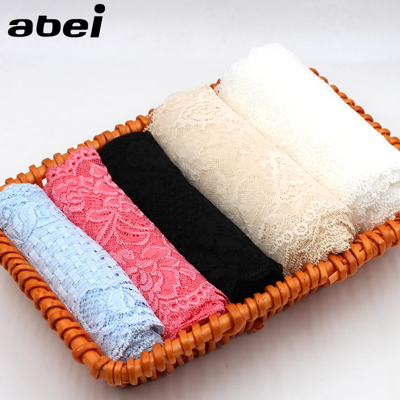 

5yards/lot mix width 10-20cm Stretch Lace Trims DIY Doll Clothes random colors no-elastic Ribbon Handmade Garment Accessories