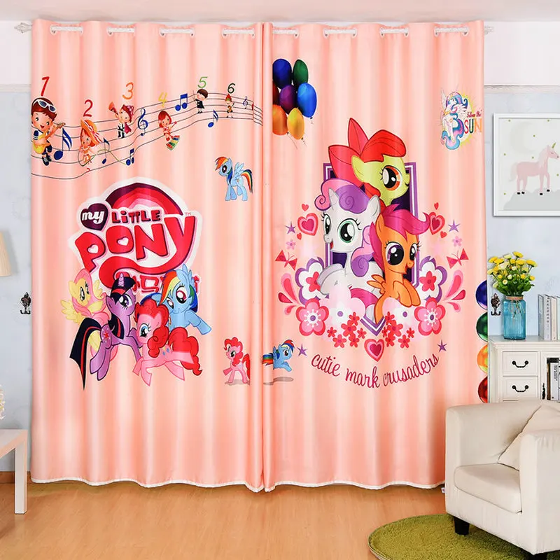 

2x Drapery Panel Nursery Kids Children Room Curtain Window Dressing Covering 200cm x 260cm Pony Horse Orange