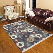 Else Nordec черно-белый ikat скандинавский геометрический 3d принт Противоскользящий килим моющийся декоративный килим Площадь Ковер богемный ковер