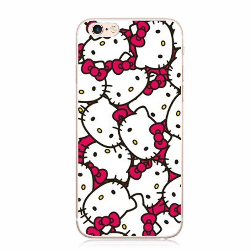 IMIDO hello kitty Мягкий ТПУ силиконовый чехол подходит для Apple iPhone X XR XS Max 8 для iPhone 7 8 6 6S Plus 5 5S чехлы для телефонов - Цвет: TPU