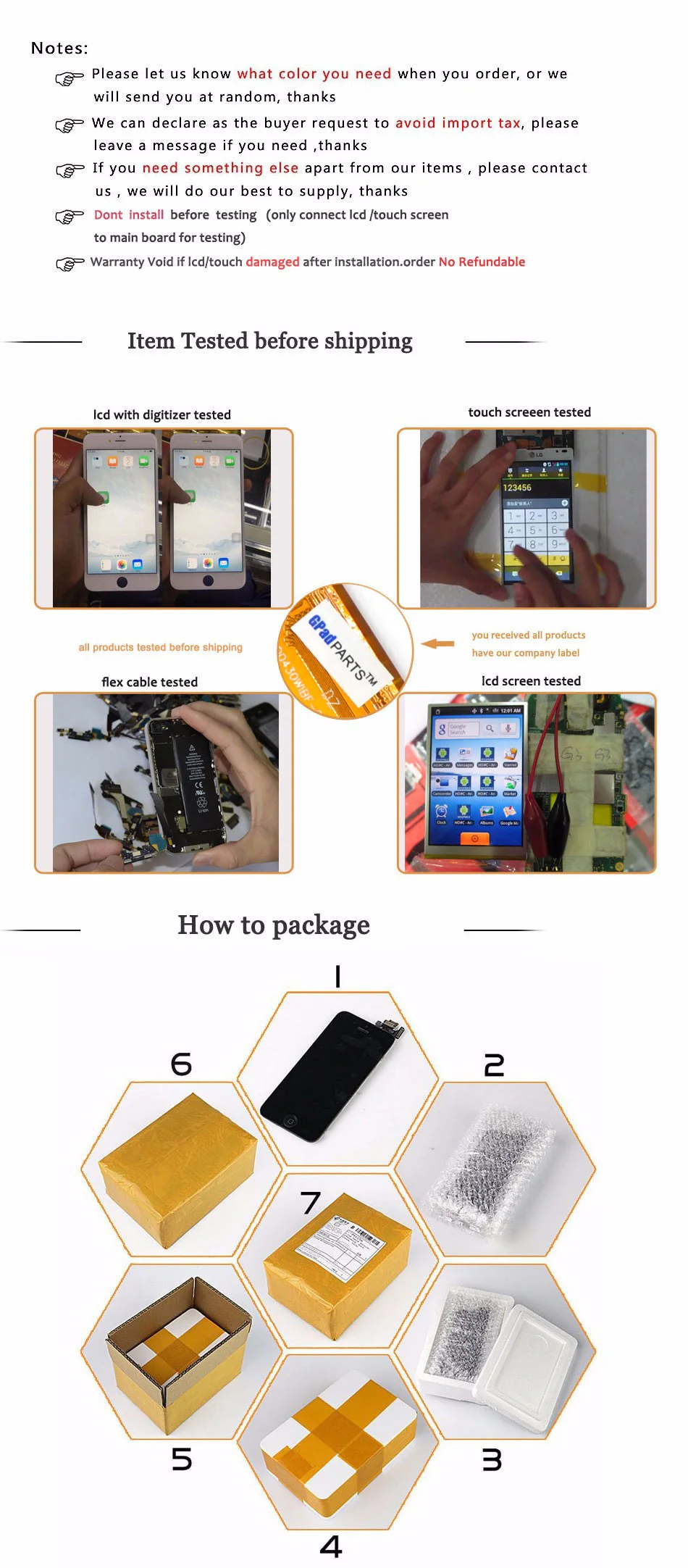 Gpadparts для Motorola Defy MB525 сенсорный экран дигитайзер стекло датчик LCD Панель