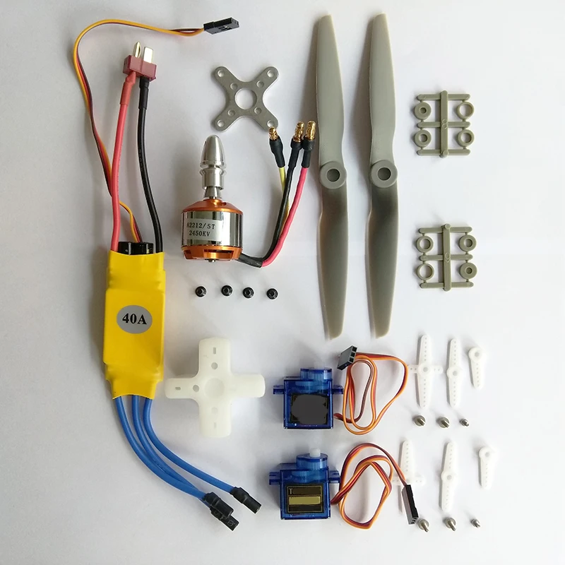 

2212 2450KV Brushless Motor + 40A ESC + 6040 propeller + SG90 Servo + Motor Mount High Speed Power Combo for RC Wing SU-27