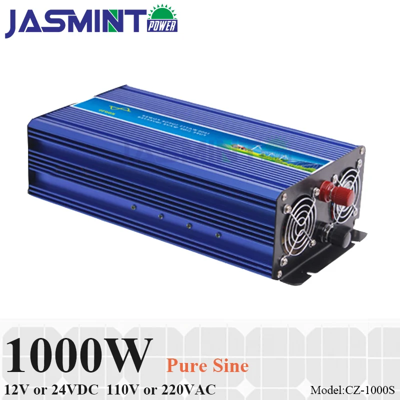 

1000W Off Grid Inverter, Surge Power 2000W 12V/24VDC to 110V/220VAC Pure Sine Wave Inverter for Wiind or Solar Power System