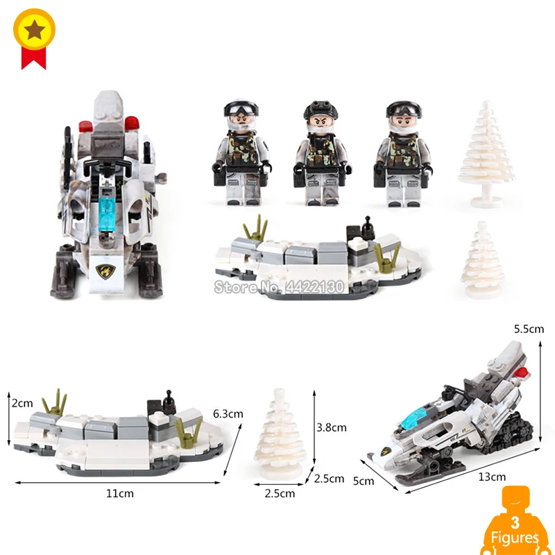 

military ww2 Snow motorcycle Scouting squad Building Blocks Assemble model 290 pcs figures weapon toys compatible legoinglys