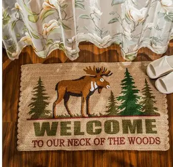 

American country style natural jute carpet door mat rug anti slip doormat vintage style carpet