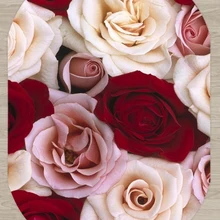Else красный белый розовый розы Цветочные Цветы 3d узор принт Нескользящая микрофибра гостиная современный Овальный моющийся ковер