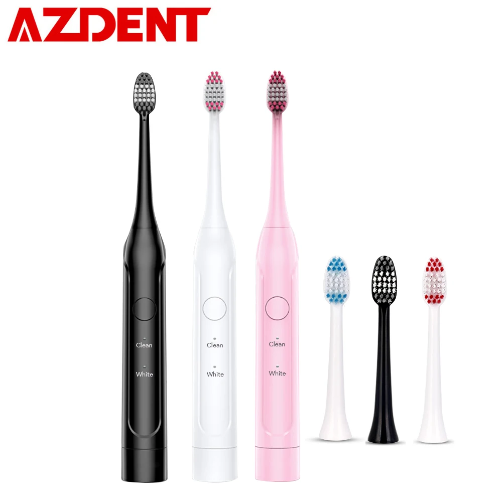 AZDENT G8 Sonic Electric Toothbrush Battery Operated No Rechargeable Tooth Brush with 2 Soft Heads Deep Cleaning 2 Modes + Timer