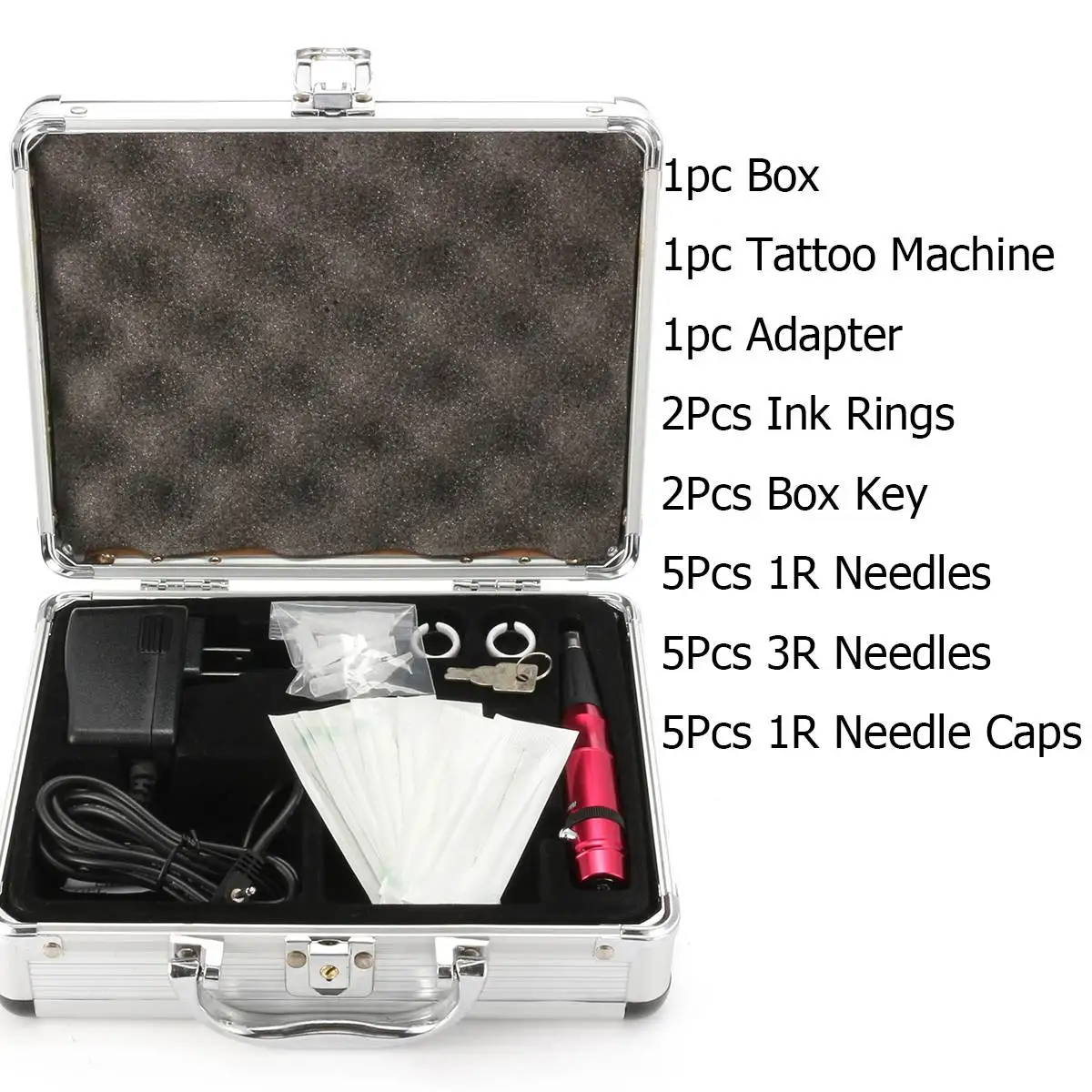 

Permanent Makeup Tattoo Kits Red 35000R Electric Machine Pen 10 Needles 10 Tips Set With Alloy BOX For Microblading Eyebrow Lip