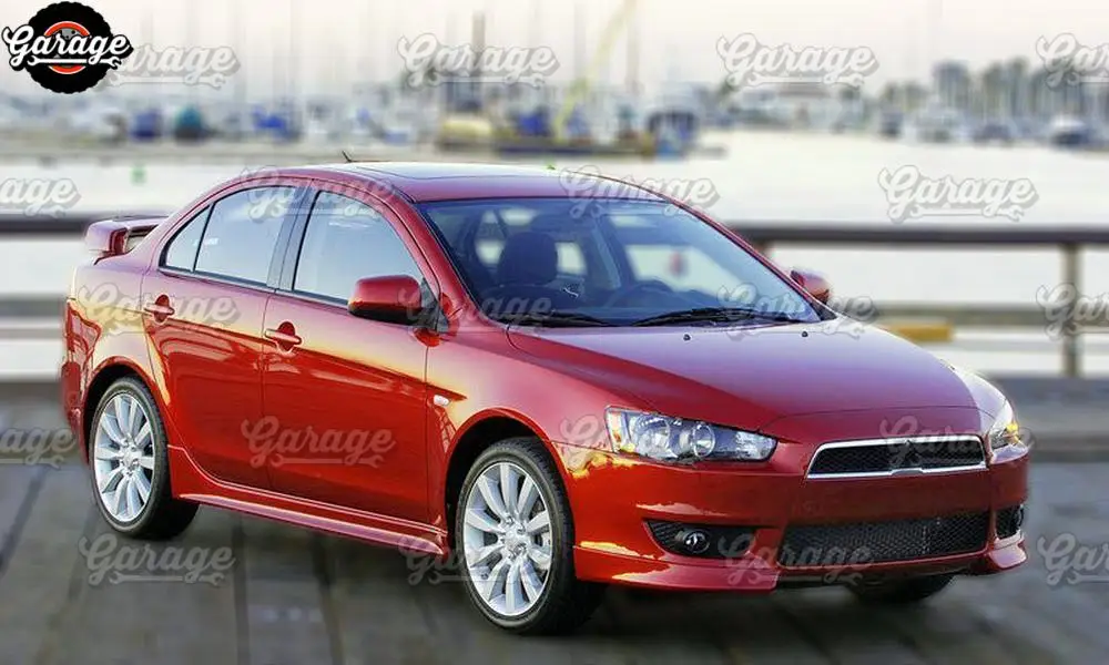 Клыки переднего бампера для Mitsubishi Lancer 10 2007-2010 ABS пластиковые накладки обвес набор аксессуаров Тюнинг автомобиля Стайлинг