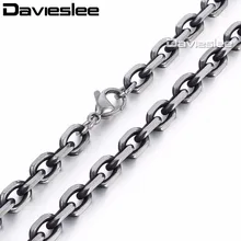 Davieslee мужское ожерелье с цепочкой из нержавеющей стали, опт, модное ожерелье s для мужчин 6 мм 18-36 дюймов LKN498