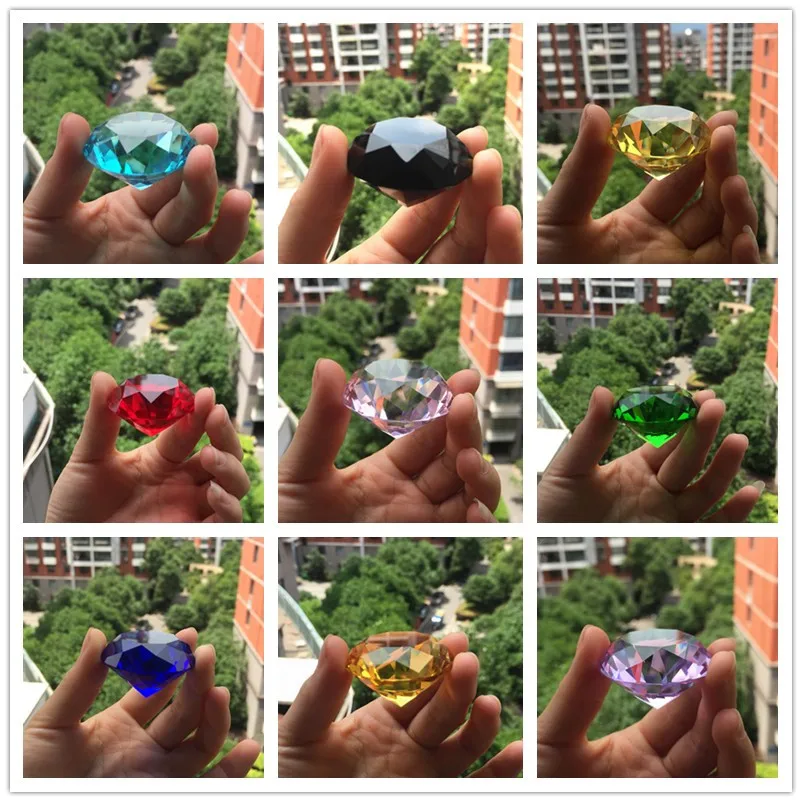 20mm Colorful Crystal Diamond Romantic Colors Big Glass Diamond Party Decoration Home Decoration Ornaments Party Christmas Gifts