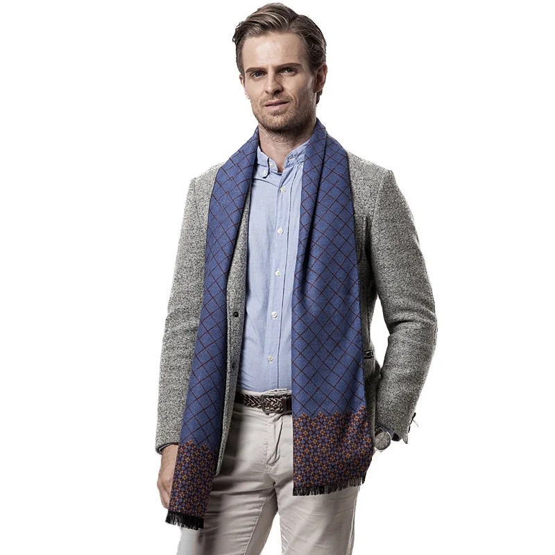 FS зимний теплый шотландский клетчатый шарф, мужские брендовые шерстяные кашемировые шарфы, дизайнерские мягкие шарфы, мужские длинные шали, роскошный бренд, новинка - Цвет: FS293 2