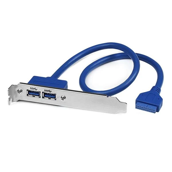 StarTech.com 2 порта USB 3 0 A Женский адаптер пластина с пазом IDC синий нержавеющая сталь 22