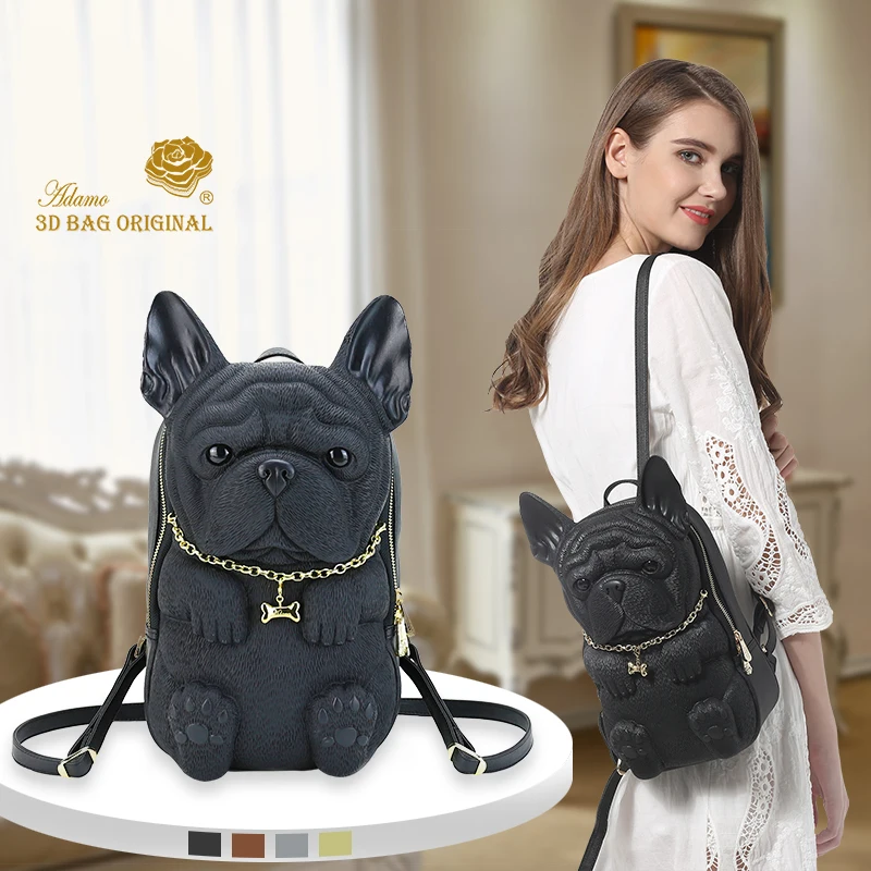 Сумка Adamo 3D Оригинальный рюкзак Fred French Bulldog 2018 новый модный женский на молнии