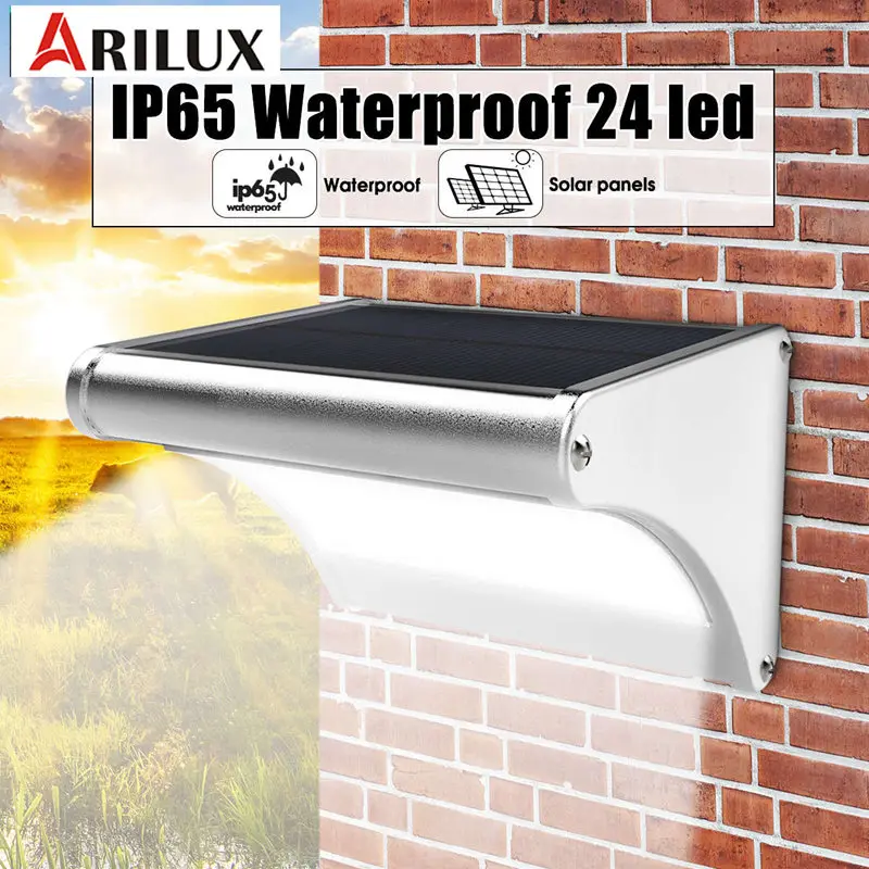 

ARILUX AL-SL17 24Leds Solar LED Lights DC5V IR Montion Sensor High Brightness 450LM Four Modes Waterproof Aluminum Wall Light