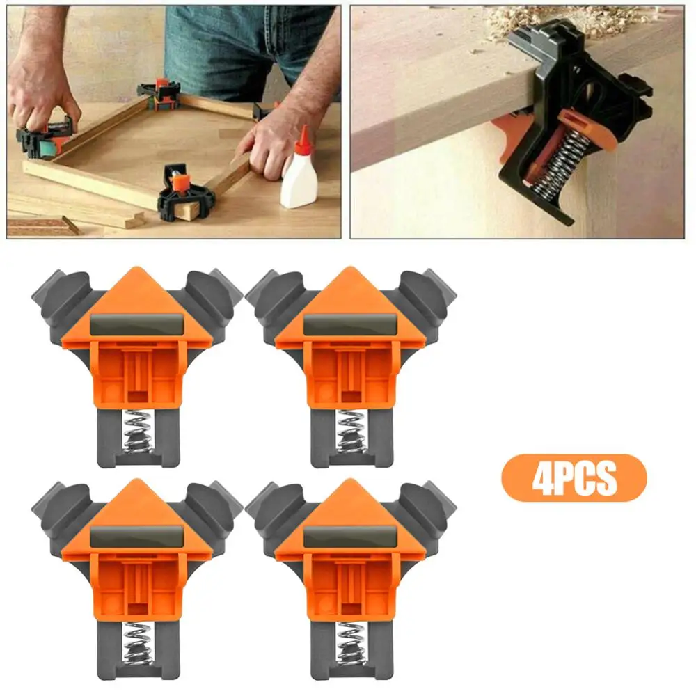 

4 Pcs 90 Degree Right Angle Clamp Picture Frame Woodworking Corner Clamp Fixture Angle Clip Carpentry Furniture Repair Tools