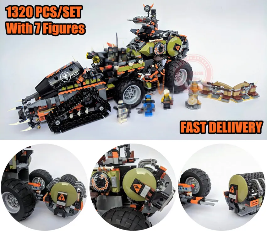 

New boys Birthday Gifts Toys Ninja Series fit legoings Ninjagoings Dieselnaut figures city 70654 Model Building Bricks Blocks