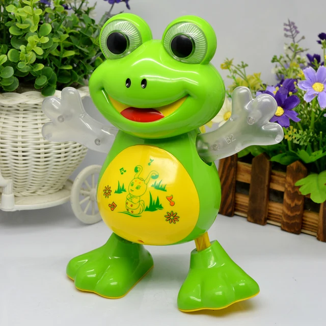New Electronic Dancing Frog Pet Toys Robot doll Toys Light Music Universal Interactive Toys Children Toys Brithday Gifts YIJUN 1