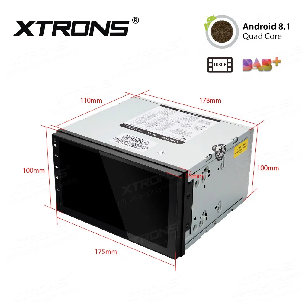 Perfect XTRONS Universal 7" Head Unit Android 8.1 Car Multimedia Player Radio Stereos 1080p Video Steering wheel GPS RCA OBD NO DVD 4