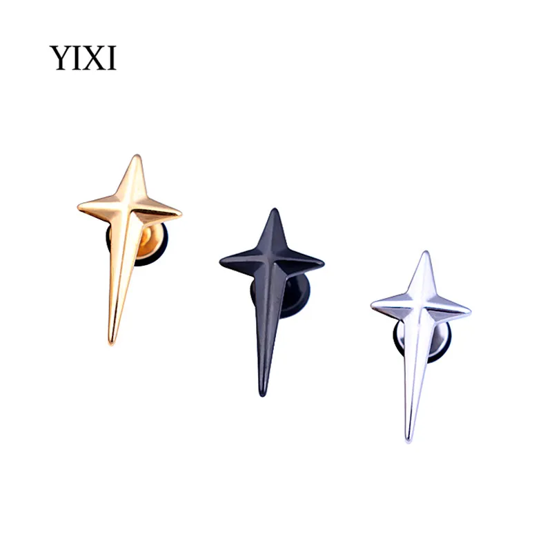 YIXI 1 пара 11x22 мм трендовые серьги в стиле панк с крестом гвоздики модные ювелирные