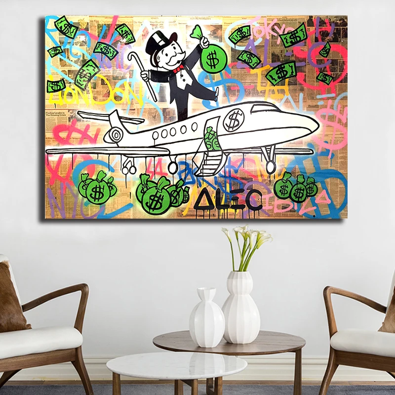Fly Money Частная школа Alec монополигенно Холст Картина маслом печать плакат стены Искусство HD картина для гостиной домашний декор