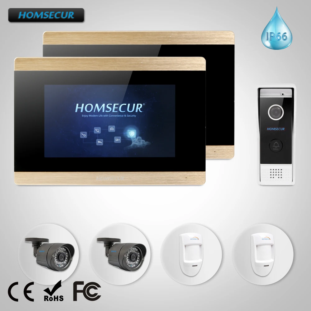 

HOMSECUR 7" Wired Hands-free Video Door Phone Intercom System+CCTV Camera BC031-B+BM715-G