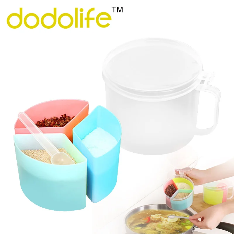 3Pcs / Set Seasoning Bottle Spice Rack Jar Transparent Colorful Lid Storage Box for Salt Pepper | Дом и сад