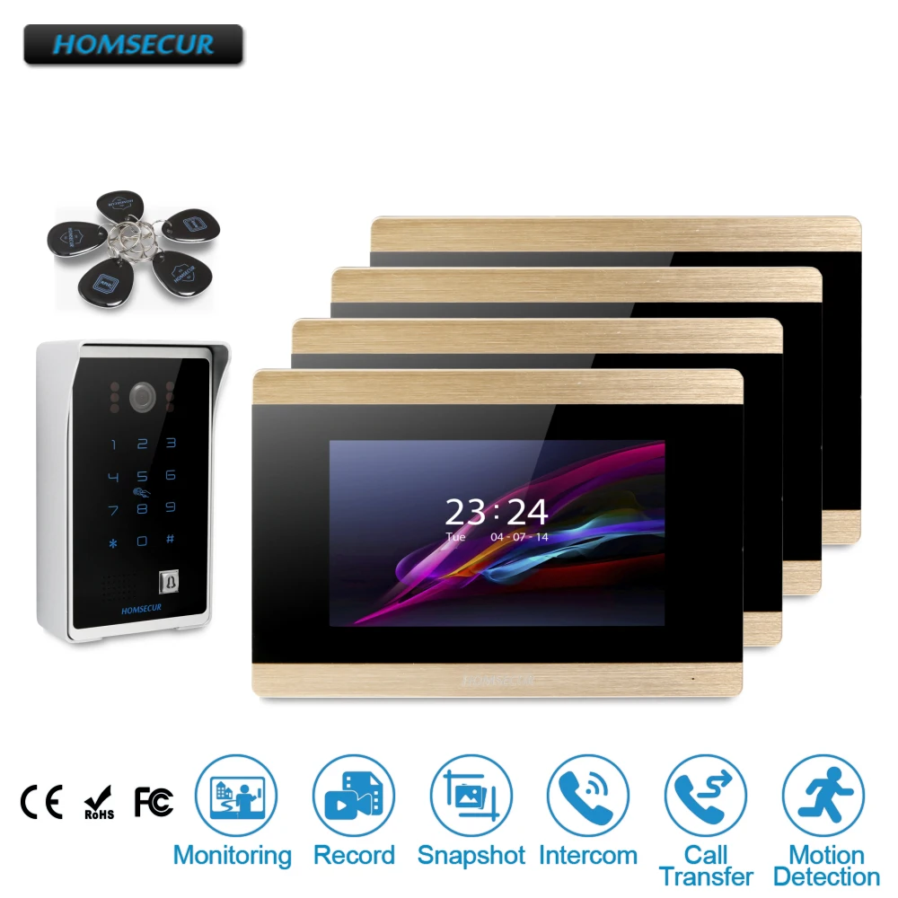 

HOMSECUR 7" Video Door Entry Phone Call System+Intra-monitor Audio Intercom BC081 +BM715-G