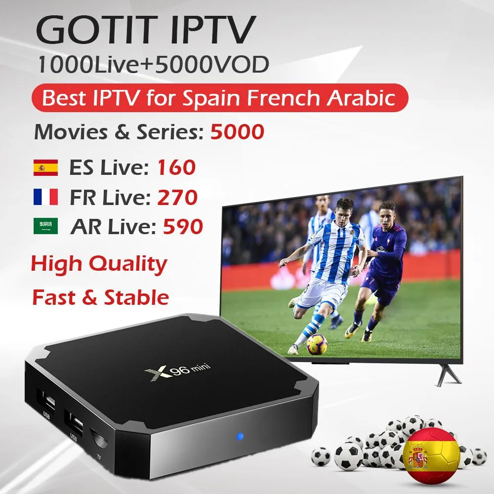 

X96 mini Android TV Box 1 Year Spain Europe IPTV Subscription French IPTV Movistar Digital Spain WiFi Support 2G16G 1G8G