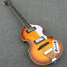 In Stock -Violin Electric Bass Guitar,Spruce Top Flame maple Side & Back,Semi Hollow Body Beatles Bass Guitarra, free shipping!