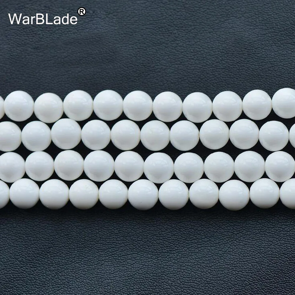 

WarBLade High Quality 5A Natural Stone White Shell Beads Round Loose Beads 4mm 6mm 8mm 10mm 12mm For DIY Bracelet Jewelry Making