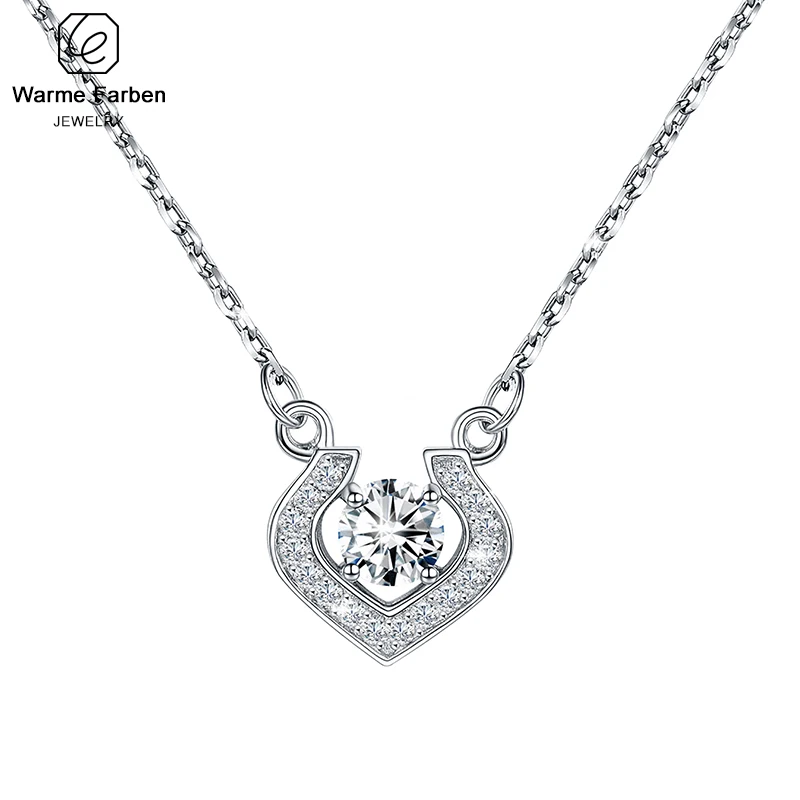 Warme Farben Real 925 Sterling Silver Necklace Fashion Jewelry Charming Movable Zircon Heart Pendant Collare | Украшения и
